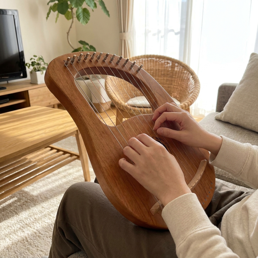 Lyre harp player lifestyle