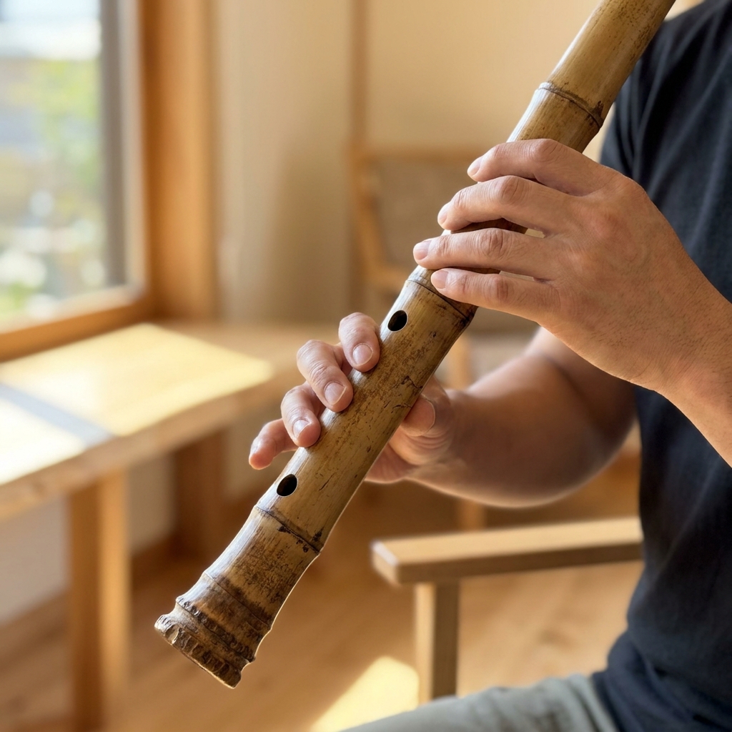 Shakuhachi bamboo flute traditional Japanese zen instrument