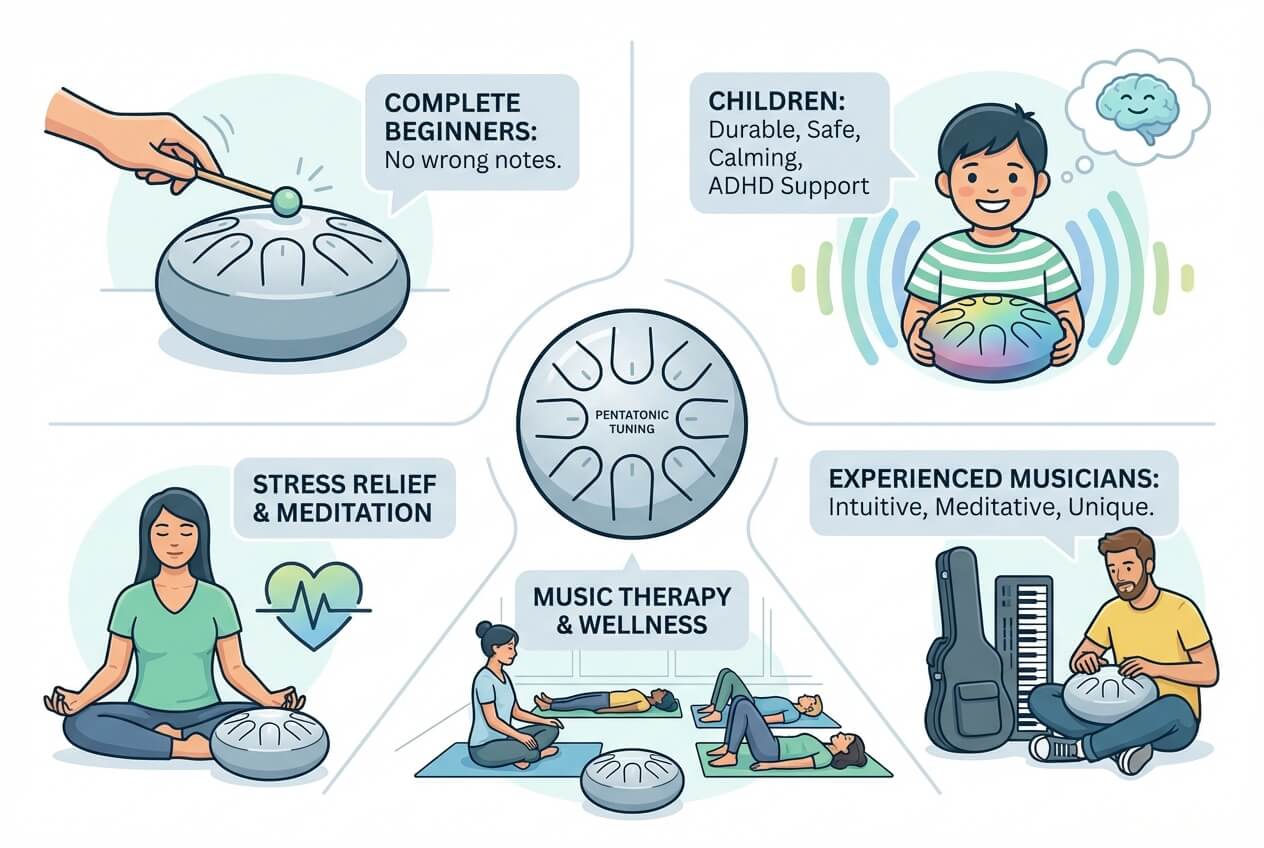 Who should play tongue drums